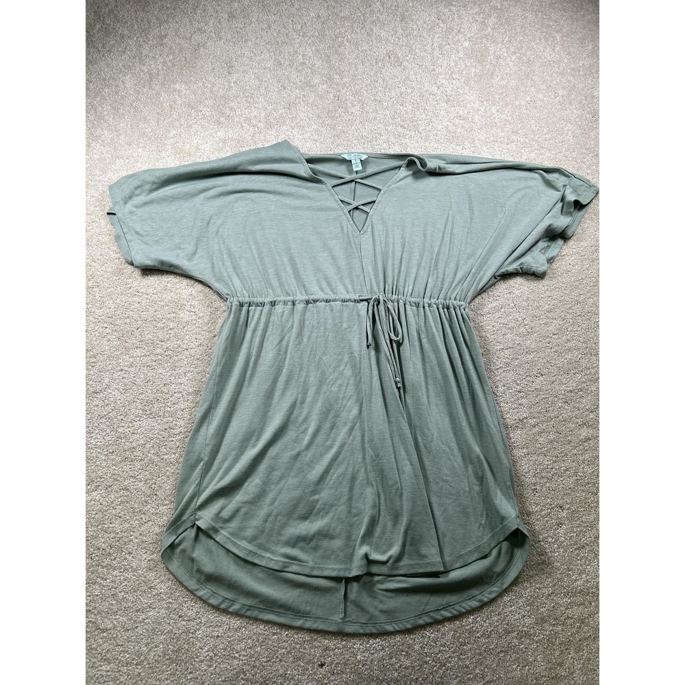 Balance Cover-Up Dress Womens Small Crisscross V Neck Drawstring Beach Casual Su